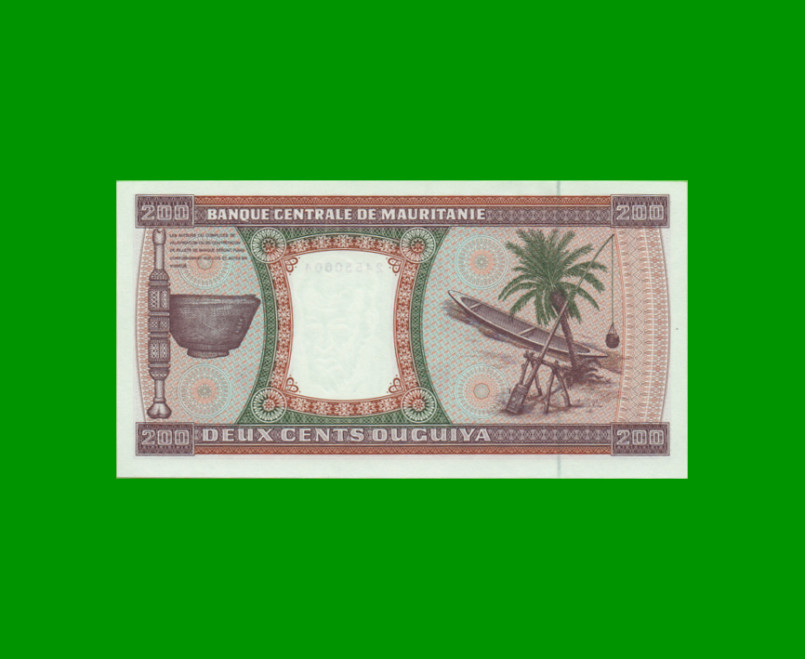 BILLETE DE MAURITANIA 200 OUGUIYA, PICK 5g, AÑO 1996, ESTADO SIN CIRCULAR.- - Imagen 2