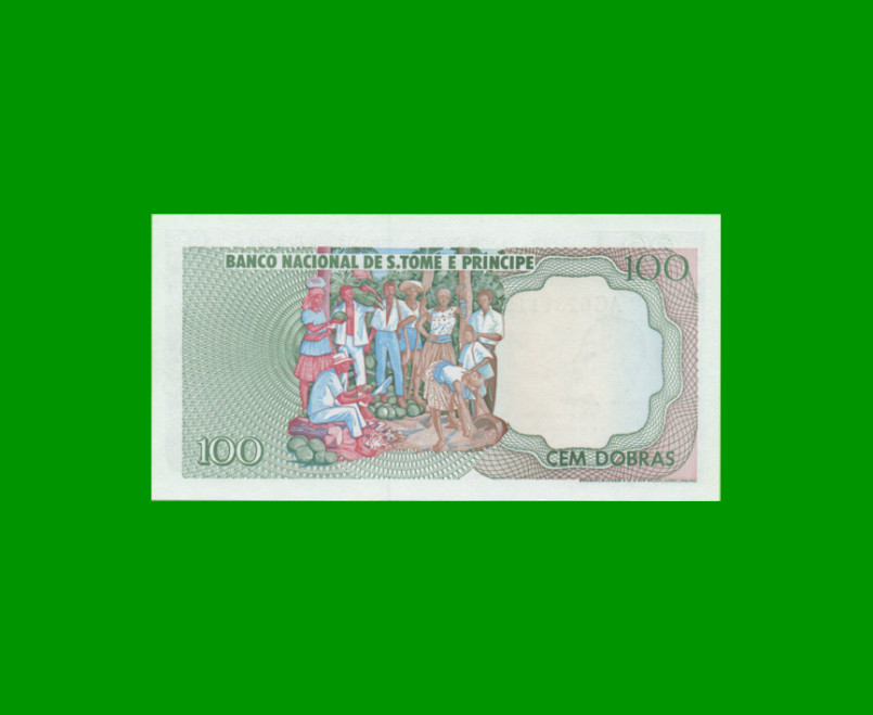 BILLETE DE SANTO TOME & PRINCIPE 100 DOBRAS, PICK 57, AÑO 1982, ESTADO SIN CIRCULAR.- - Imagen 2