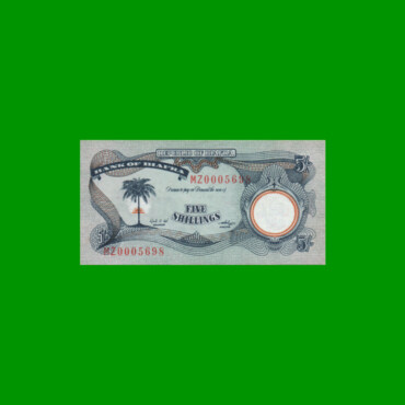 BILLETE DE BIAFRA 5 SHILLINGS, PICK 3a, ESTADO EXCELENTE.-