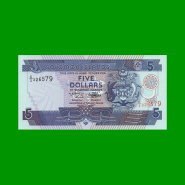 BILLETE DE ISLAS SALOMON 5 DOLARES,  PICK 19, ESTADO SIN CIRCULAR.-