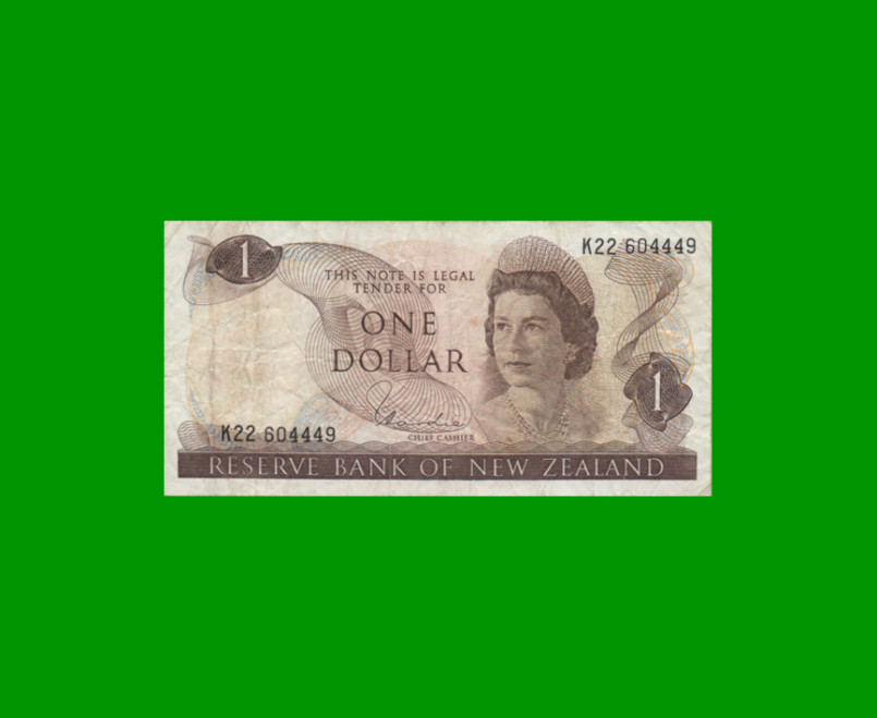 BILLETE DE NUEVA ZELANDA 1 DOLAR, PICK 163d, ESTADO BUENO+ .-