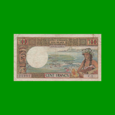 BILLETE DE TAHITI 100 FRANCOS, PICK 23, AÑO 1969, ESTADO BUENO.-