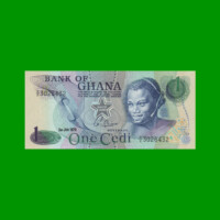 BILLETE DE GHANA 1 CEDI, PICK 13c, AÑO 1976 ESTADO SIN CIRCULAR.-