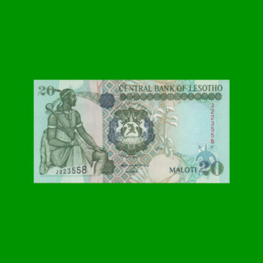 BILLETE DE LESOTHO 20 MALOTI, PICK 16c, AÑO 2001, ESTADO SIN CIRCULAR.-