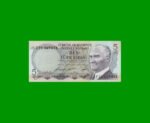 BILLETE DE TURQUIA 5 LIRAS, PICK 179, AÑO L. 1930 (1968), ESTADO SIN CIRCULAR.-
