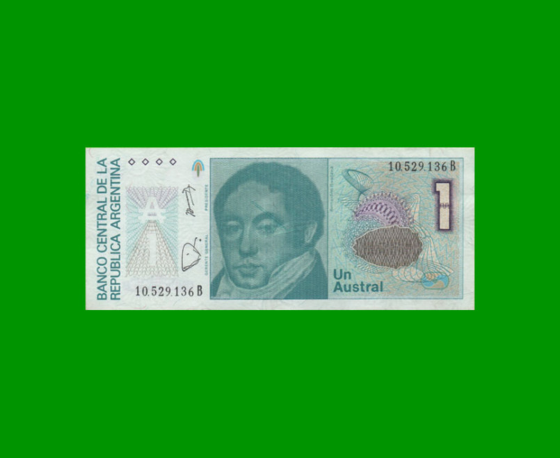 BILLETE DE AUSTRALES, 1 AUSTRAL, BOT 2801a, AÑO 1985, ESTADO EXCELENTE.-