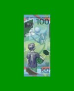 BILLETE DE RUSIA 100,00 RUBLOS, POLYMERO CONMEMORATIVO, PICK 280, ESTADO SIN CIRCULAR.-