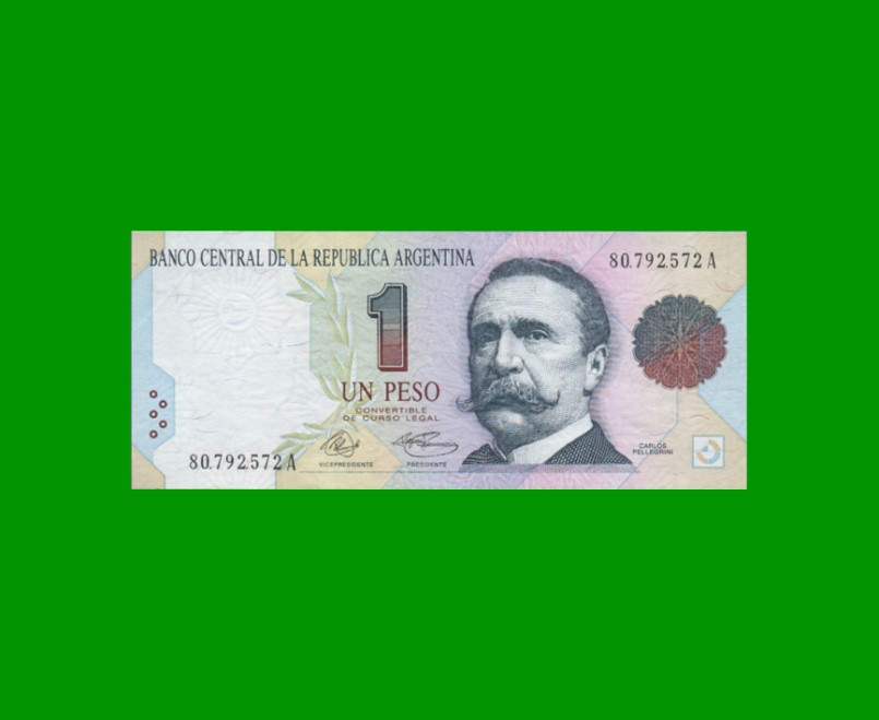 PESOS CONVERTIBLES 1er DISEÑO $1,00, BOT 3001, AÑO 1992, ESTADO EXCELENTE.-