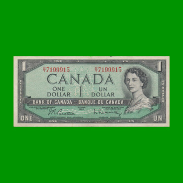 BILLETE DE CANADA 1 DOLAR PICK 74b, AÑO 1961/72, ESTADO MUY BUENO+.-