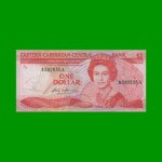 BILLETE DE CARIBE DEL ESTE 1 DOLAR, PICK 21a, ESTADO SIN CIRCULAR.-