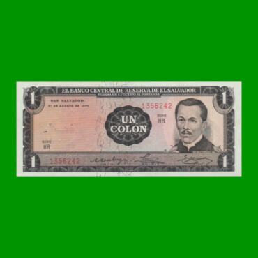 BILLETE DE EL SALVADOR 1 COLON, PICK 115 AÑO 1971, ESTADO SIN CIRCULAR.-