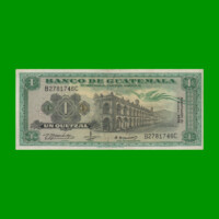 BILLETE DE GUATEMALA 1 QUETZAL, PICK 52g, AÑO 1970 ESTADO EXCELENTE.-