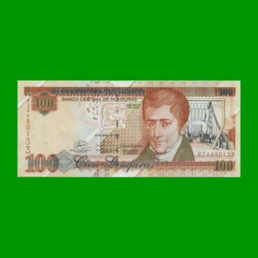 BILLETE DE HONDURAS 100 LEMPIRAS, PICK 77h, AÑO 2008 ESTADO SIN CIRCULAR.-