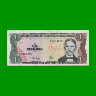 BILLETE DE REPUBLICA DOMINICANA $1,00 ORO PICK 116a, AÑO 1979 ESTADO EXCELENTE- .-