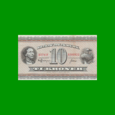 BILLETE DE DINAMARCA 10 KRONER, PICK 44, ESTADO MUY BUENO+.-