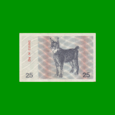 BILLETE DE LITUANIA 25 TALONAS, PICK 36 AÑO 1991 ESTADO EXCELENTE.-
