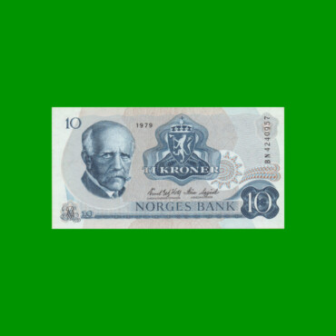 BILLETE DE NORUEGA 10 KRONER, PICK 36c, AÑO 1979 ESTADO SIN CIRCULAR.-