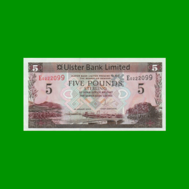 BILLETE DE IRLANDA DEL NORTE 5 LIBRAS, PICK 340b, AÑO 2013 ESTADO SIN CIRCULAR.-