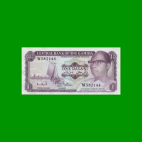 BILLETE DE GAMBIA 1 DALASIA, PICK 4f, ESTADO SIN CIRCULAR.-