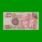 BILLETE DE GHANA 10 CEDIS, PICK 16f, AÑO 1978 ESTADO SIN CIRCULAR.-