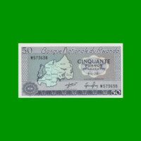 BILLETE DE RWANDA 50 FRANCOS, PICK 7c, AÑO 1976 ESTADO SIN CIRCULAR.-