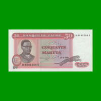 BILLETE DE ZAIRE 50 MAKUTA, PICK 17a, AÑO 1979, ESTADO SIN CIRCULAR.-