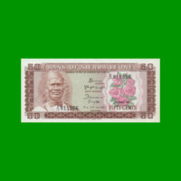 BILLETE DE SIERRA LEONA 50 CENTS, PICK 4e, AÑO 1984 ESTADO SIN CIRCULAR.-
