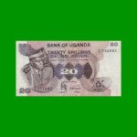 BILLETE DE UGANDA 20 SHILLINGS, PICK 7a, AÑO 1973 ESTADO MUY BUENO+ .-