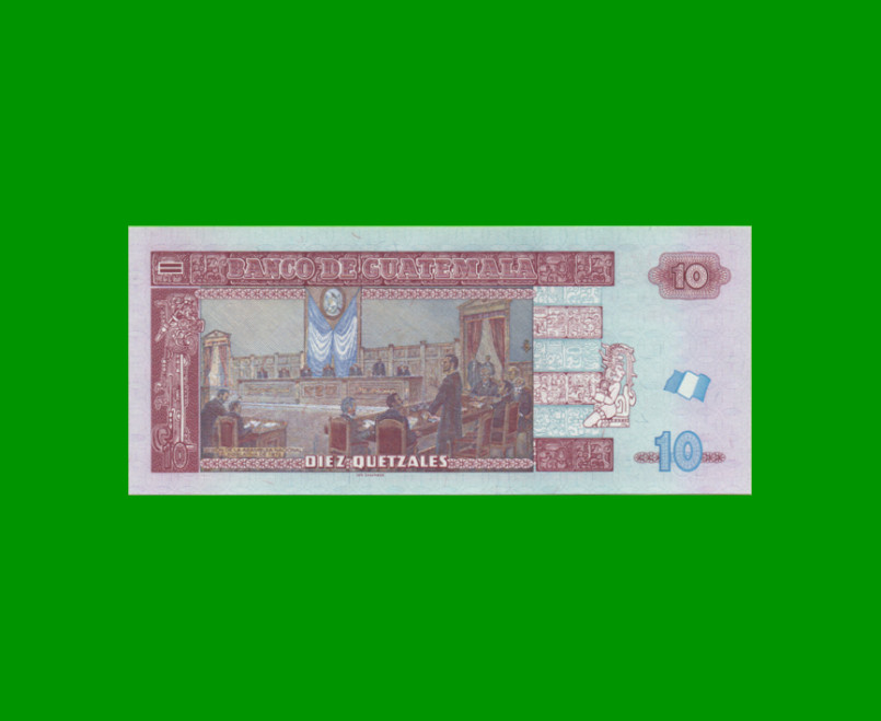 BILLETE DE GUATEMALA 10 QUETZALES PICK 123c, AÑO 2012, ESTADO SIN CIRCULAR.- - Imagen 2