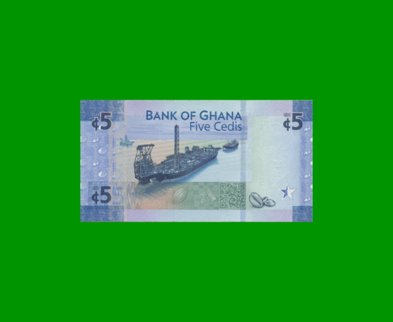 BILLETE DE GHANA 5 CEDIS, CONMEMORATIVO PICK 43, AÑO 2017 ESTADO SIN CIRCULAR.- - Imagen 2