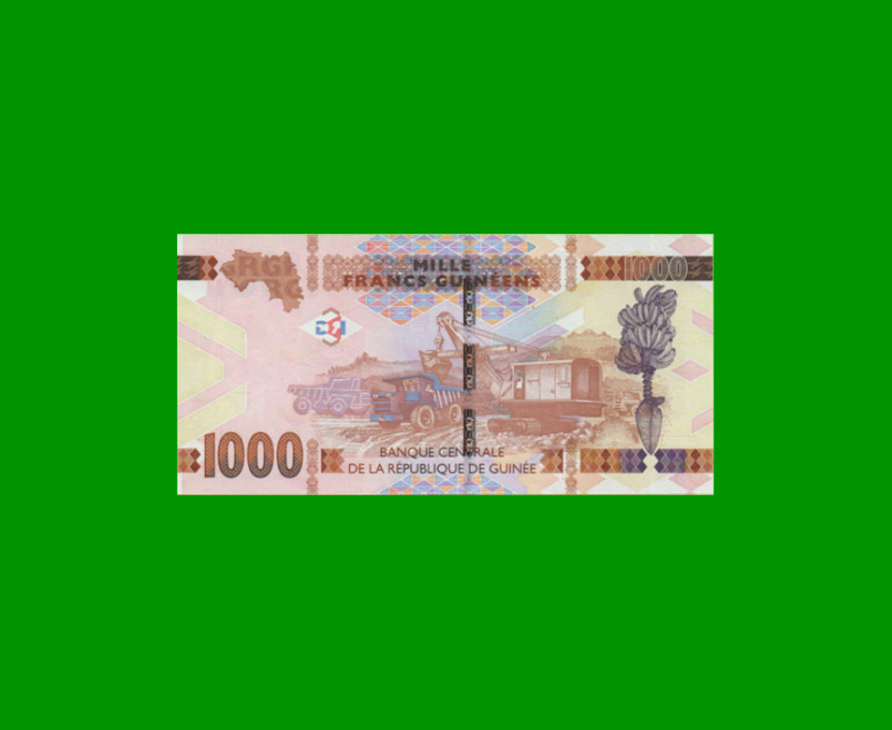 BILLETE DE GUINEA 1.000 FRANCOS, PICK 48 AÑO 2015 ESTADO SIN CIRCULAR.- - Imagen 2