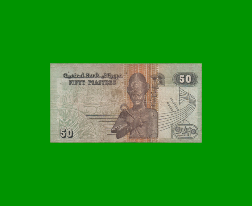 BILLETE DE EGIPTO 50 PIASTRES, PICK 62, ESTADO BUENO+ .- - Imagen 2