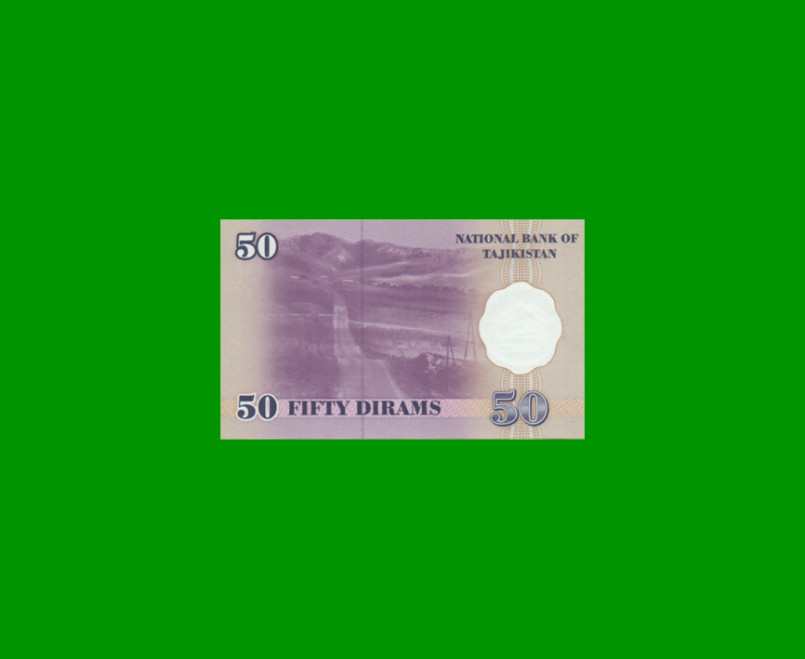 BILLETE DE TAJIKISTAN 50 DIRAM, PICK 13, AÑO 1999, ESTADO SIN CIRCULAR.- - Imagen 2