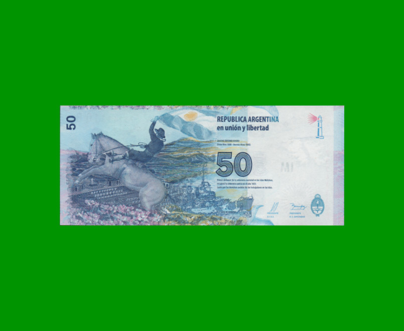 PESOS 3er DISEÑO $50,00, BOT 4202, AÑO 2015, ESTADO EXCELENTE+.- - Imagen 2