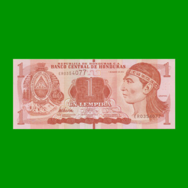 BILLETE DE HONDURAS 1 LEMPIRA, PICK 96, AÑO 2012 ESTADO SIN CIRCULAR.-