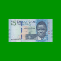 BILLETE DE GHANA 5 CEDIS, CONMEMORATIVO PICK 43, AÑO 2017 ESTADO SIN CIRCULAR.-