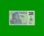 BILLETE DE NIGERIA 20 NAIRA, POLYMERO, PICK 34i AÑO 2016 ESTADO SIN CIRCULAR.-