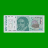 BILLETE DE AUSTRALES, 1 AUSTRAL, BOT 2807, AÑO 1988, ESTADO SIN CIRCULAR.-