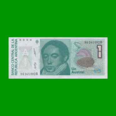 BILLETE DE AUSTRALES, 1 AUSTRAL, BOT 2807, AÑO 1988, ESTADO SIN CIRCULAR.-