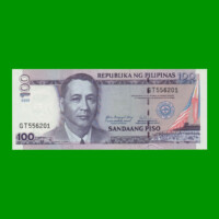 BILLETE DE FILIPINAS 100 PISO, PICK 194b, ESTADO SIN CIRCULAR.-