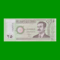 BILLETE DE IRAK 25 DINARES, PICK 86, AÑO 2001, ESTADO SIN CIRCULAR.-