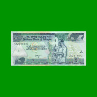 BILLETE DE ETHIOPIA 5 BIRR, PICK 47g, AÑO 2015, ESTADO SIN CIRCULAR.-