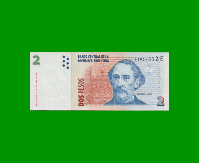 PESOS CONVERTIBLES 2do DISEÑO $ 2,00, BOT 3217, AÑO 2004, ESTADO SIN CIRCULAR.-