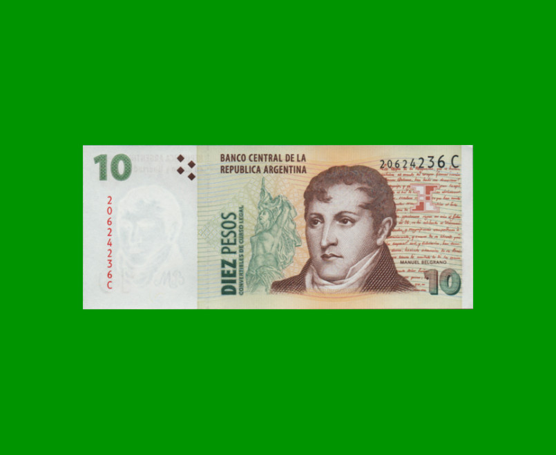 PESOS CONVERTIBLES 2do DISEÑO $10,00, BOT 3405, AÑO 2000, ESTADO EXCELENTE.-