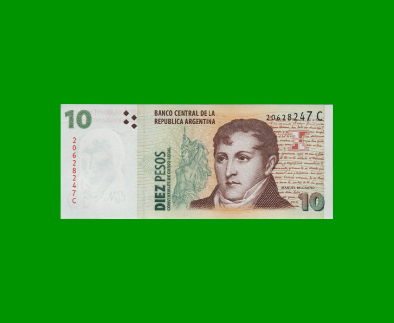 PESOS CONVERTIBLES 2do DISEÑO $10,00, BOT 3405, AÑO 2000, ESTADO EXCELENTE+.-