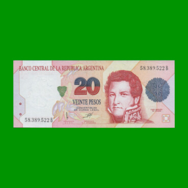 PESOS CONVERTIBLES 1er DISEÑO $20,00, BOT 3060, AÑO 1997, ESTADO EXCELENTE.-