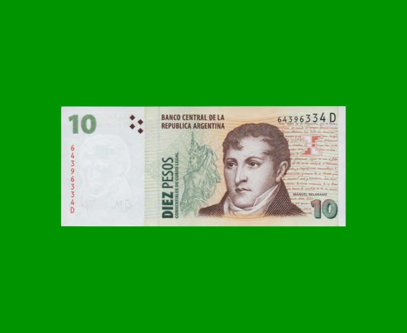 PESOS CONVERTIBLES 2do DISEÑO $10,00, BOT 3409, AÑO 2001, ESTADO EXCELENTE+.-