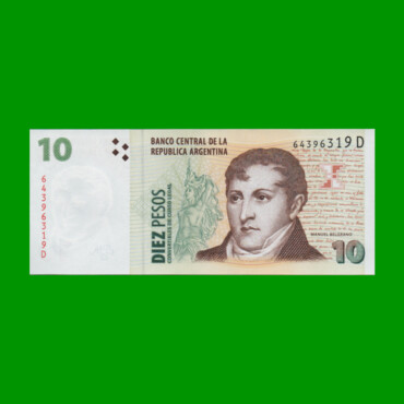PESOS CONVERTIBLES 2do DISEÑO $10,00, BOT 3409, AÑO 2001, ESTADO SIN CIRCULAR.-