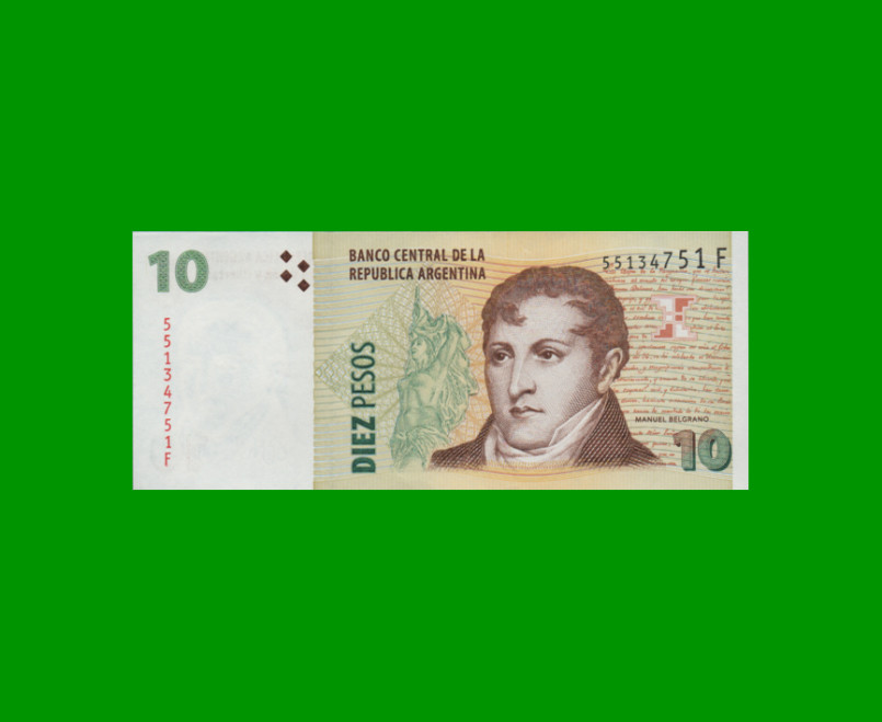 PESOS CONVERTIBLES 2do DISEÑO $10,00, BOT 3417, AÑO 2003, ESTADO SIN CIRCULAR.-