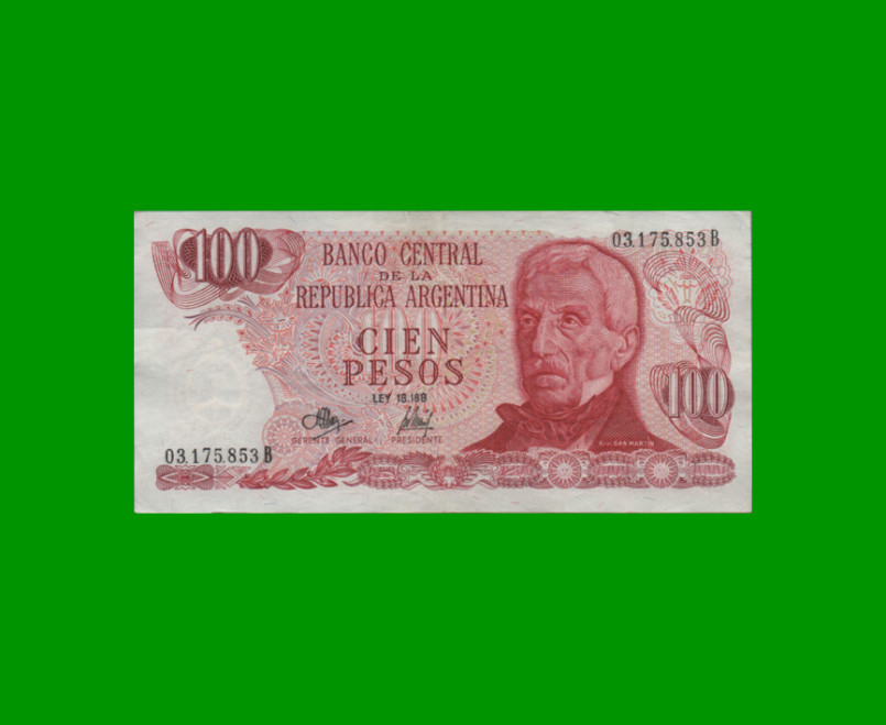 PESOS LEY 18.188 $100,00, BOT 2390, AÑO 1973, ESTADO EXCELENTE- .-